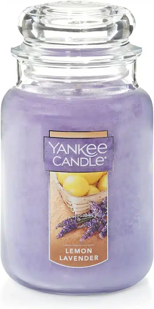 1. Yankee Candle Lemon Lavender Scented, Classic 22oz Large Jar Single Wick Candle, Over 110 Hours of Burn Time
